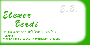 elemer berdi business card